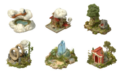 Mythical Cloudsmith Artisan Tools for Miniature Dioramas on Transparent Backgrounds