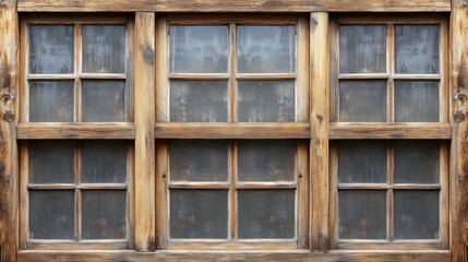 Fototapeta premium Old wooden window panes, Asian architecture, frosted glass, textured background, design element