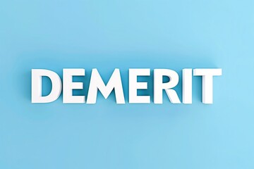 水色の背景の前にあるデメリットの立体的な文字