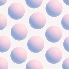 Seamless Pattern Soft Rounded 3D Spheres Pastel Gradient