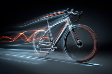 High-speed bicycle with dynamic motion effects showcasing speed and design