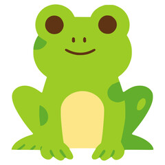 cute cartoon frog animal character flat color vector illustration template design