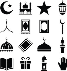 Obraz premium Islamic and Religious Icons Collection crescent moon