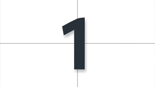 Animated Countdown Timer Display with Large Digital Numbers Showing 1 to 5 and Year 2026