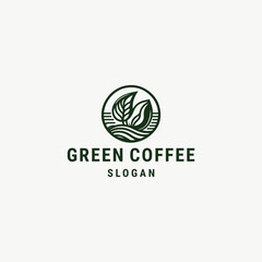 Obraz premium Green coffee logo icon design template vector illustration