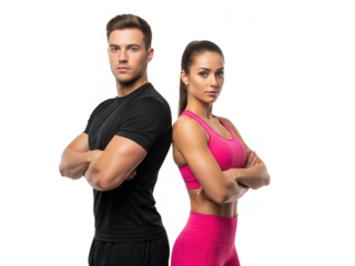 Fit Couple Posing Confidently with Crossed Arms.