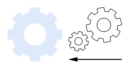 Gear mechanism. Gears in motion system optimization concepts. Gear mechanism visualizes efficiency, mechanical processes, teamwork, and streamlined workflows. Ideal for business, engineering