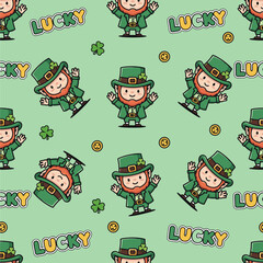 St. Patricks Day Leprechaun Pattern - A Whimsical Celebration of Luck.