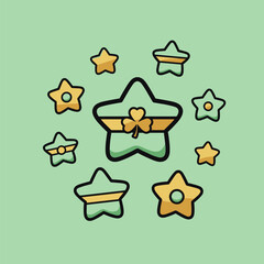 St. Patricks Day Stars with Clover Accent.