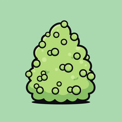 Cartoon Bush with Berries - A Whimsical Nature Illustration.