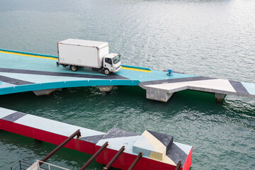 Supply truck at cruise port