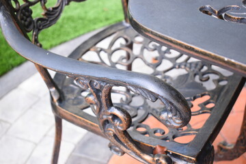 vintage metal chair in the garden