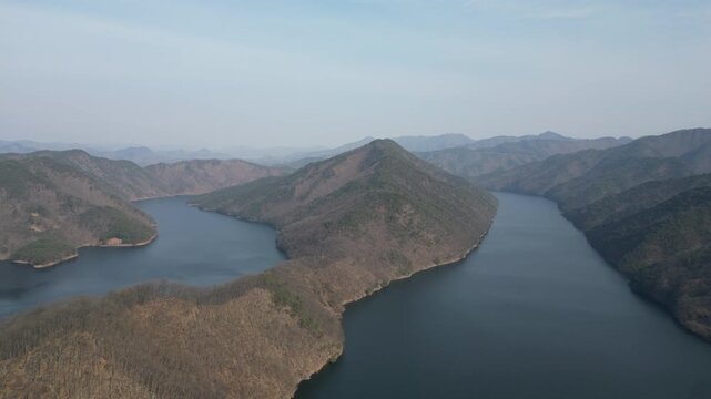 Daecheong Lake Reservoir: Aerial View of a Major South Korean Water Source