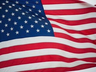 Fototapeta premium The vibrant american flag proudly waves, symbolizing patriotism and national pride