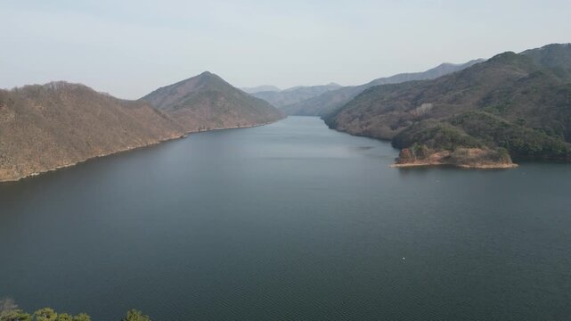 Daecheong Lake Reservoir: Aerial View of a Major South Korean Water Source