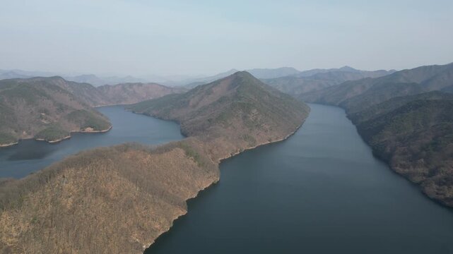 Daecheong Lake Reservoir: Aerial View of a Major South Korean Water Source
