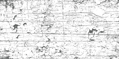 Vector Grunge Distressed Wood Texture Overlay Black and White Cracked Surface Background