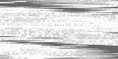Monochrome abstract grunge vector background with digital static noise and horizontal distortion lines