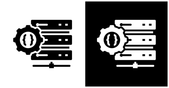 Infrastructure As Code Icon Set In White And Black Background