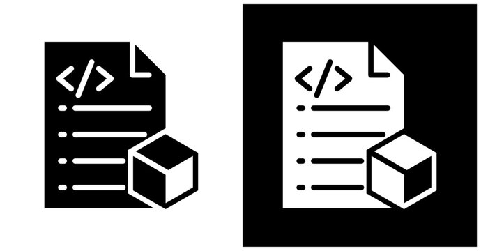 Terraform Script Icon Set In White And Black Background
