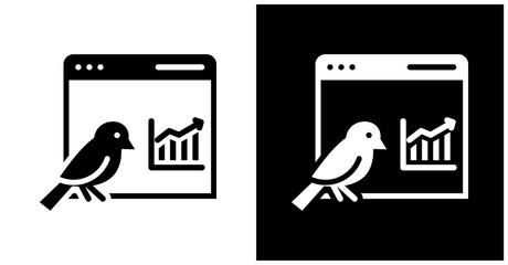 Canary Release Icon Set In White And Black Background