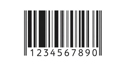 Classic Black and White Barcode Symbol with Numerical Digits on a Neutral Background for Product Identification