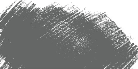 Vector distressed dark grey paint brush stroke or chalk scribble texture abstract background element