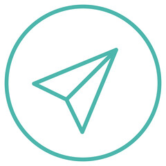 Flat Colored Compass Icon for Navigation and Directional Guide