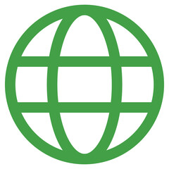 Flat Colored Globe Icon for Global Access and International Network