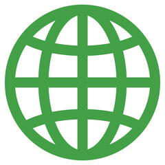 Flat Colored Globe Icon for Global Access and International Network