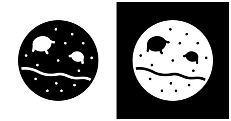 Mars Icon Set In White And Black Background