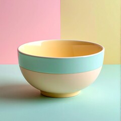 Colorful Ceramic Bowl on Pastel Backgrounds for Food and Decor