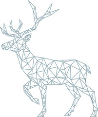 Obraz premium Low poly geometric deer illustration isolated on white background