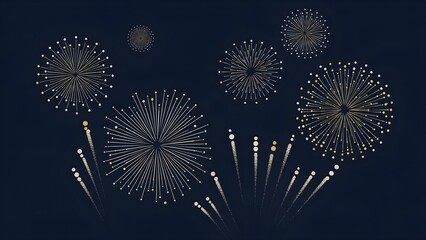 Fireworks display on dark blue background celebrating occasion or event