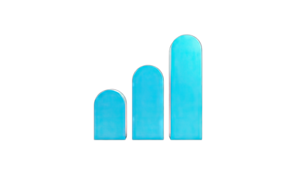 Abstract Blue Columns Rising on White Background