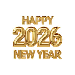3d Happy New Year 2026 Gold