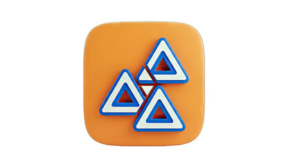Abstract Geometric Triangles on Orange Background