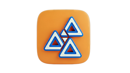 Abstract Geometric Triangles on Orange Background