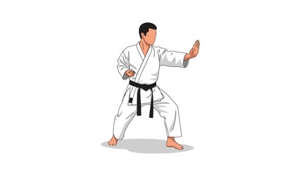 Martial arts practitioner demonstrating advanced karate kick in uniform