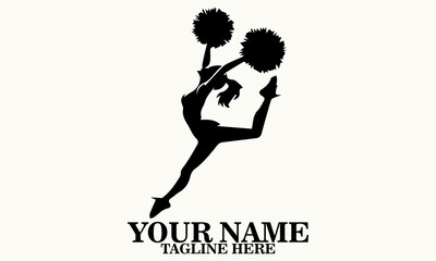 Cheerleader Vector Illustration. Cheerleader Icon Design, Cheerleader Logo Art and  Sport Celebrationart