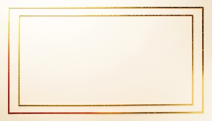 白い和紙に金と赤の二重ラインで構成された上品な和風フレーム背景 generative ai