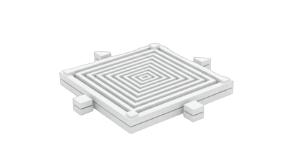 Abstract White Geometric Structure on White Background