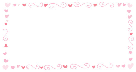 Doodle of heart frame for valentine's day. Hand drawn heart element vector.