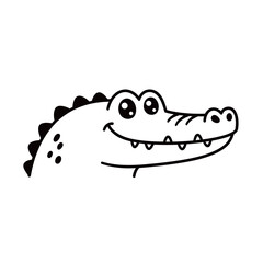 Obraz premium Black silhouette of a powerful crocodile or alligator with detailed scales and sharp teeth, symbolizing danger, wilderness, reptile wildlife, and predatory nature.