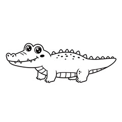 Black silhouette of a powerful crocodile or alligator with detailed scales and sharp teeth, symbolizing danger, wilderness, reptile wildlife, and predatory nature.