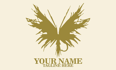 feathered fly fishing lure logo vector, feathered fly fishing lure vector illustration, feathered fly fishing lure logo icon