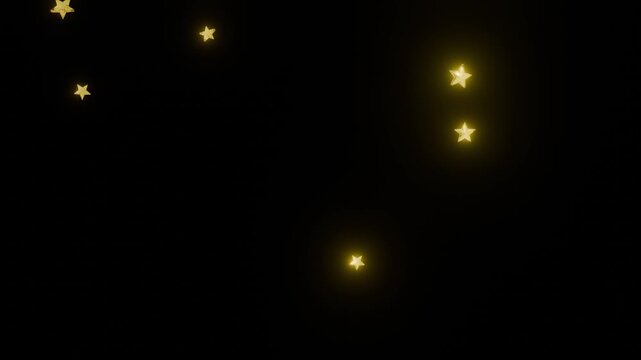 回転しながら落下するたくさんの星