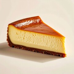 A Delicious Slice of Burnt Basque Cheesecake on Plate