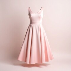 Elegant Pink Satin Sleeveless A-Line Dress for Women Formal