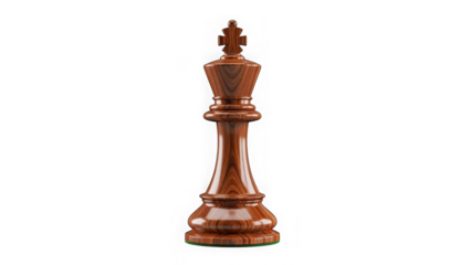 Elegant Wooden Chess King Piece Isolated On Black Background